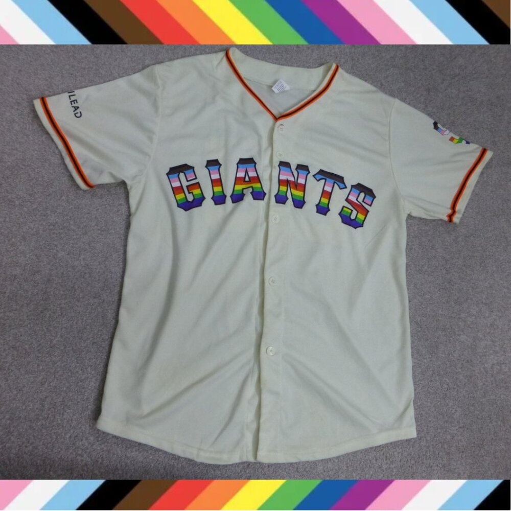 San Francisco Giants LGBTQA+ Pride Jersey - Has Small Stain at Front (Size M) - Picture 2 of 12
